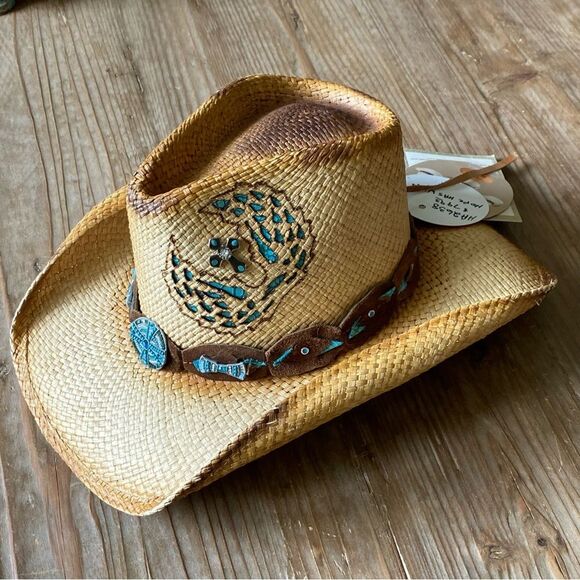 NEW Bullhide Hope Has Wings Straw Cowgirl Rodeo Hat Medium - Picture 3 of 14